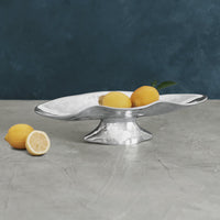 Pedestal Soho Small Oval Cracker Tray - Pedestal Side View | Bone & Brass
