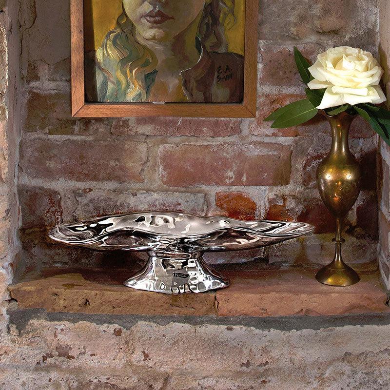 Pedestal Soho Small Oval Cracker Tray - Pedestal Detail | Bone & Brass