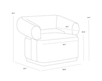 Aggie Swivel Milliken Cognac / Rhea Light Barley Lounge Chair