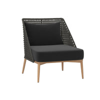 Andria Black Woven Outdoor Lounge Chair