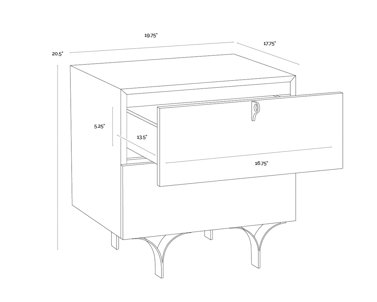 Celine Small - Cream Nightstand