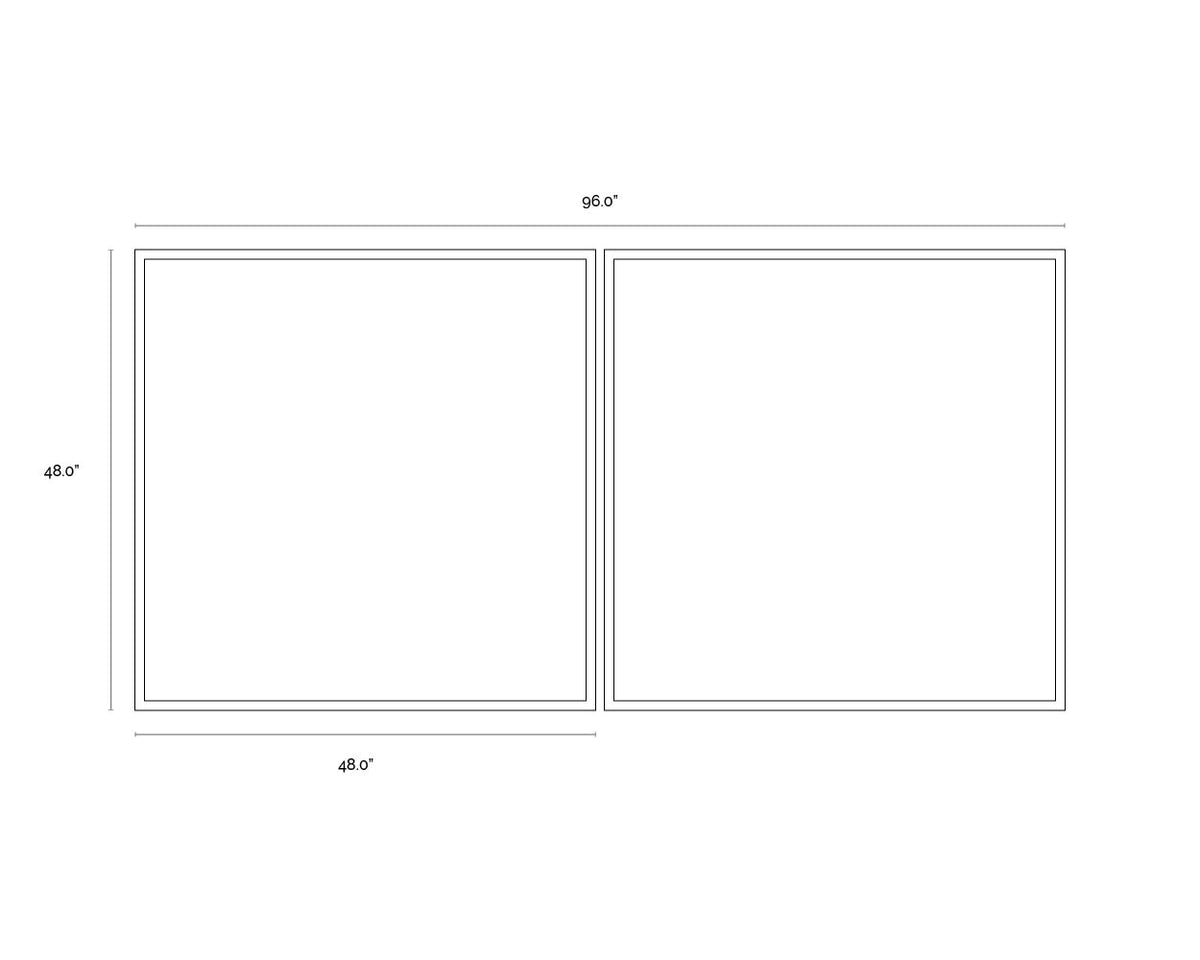 Double Cross (Set of 2) 48" X 48" - Black Floater Frame