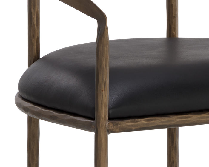 Zanatta Dining Charcoal Black Leather Armchair