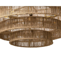 Lumina Natural Jute Tiered Chandelier - Chandelier Installed | Bone & Brass