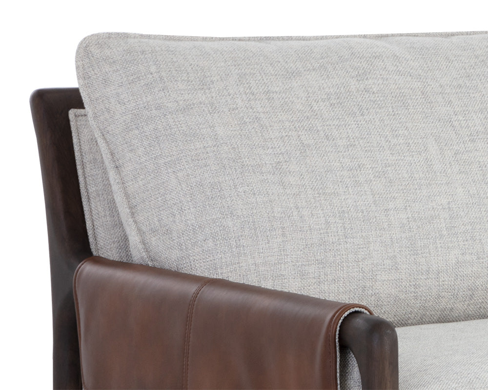 Mauti Cognac & Gray Buckle Sofa