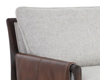 Mauti Cognac & Gray Buckle Sofa