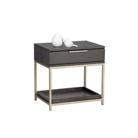 Rebel Nightstand - Charcoal Grey & Gold