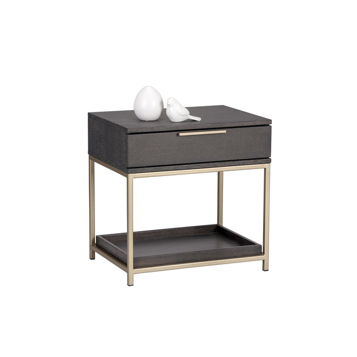 Rebel Nightstand - Charcoal Grey & Gold