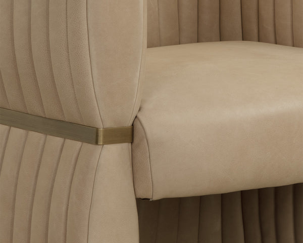 Tryor Sahara Sand Leather Lounge Chair