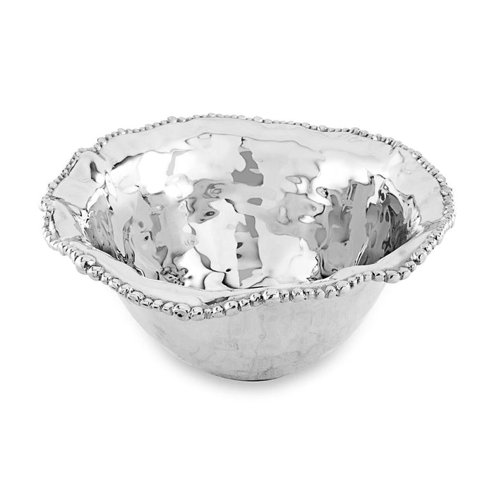 Silver Organic Pearl Large Serving Bowl
