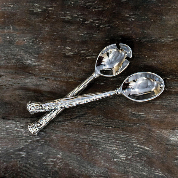 Western Antler Large Salad Servers - Set Detail | Bone & Brass