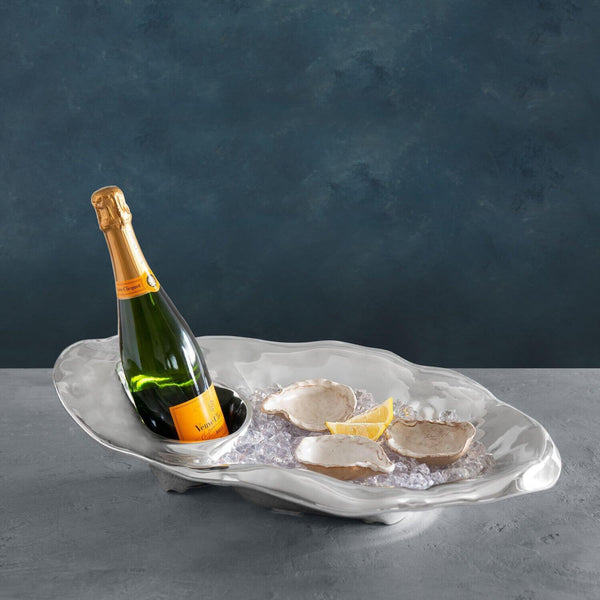 Silver Champagne & Oyster Ice Bucket - Ice Bucket Detail | Bone & Brass