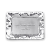 Giftables Vento Rectangular Engraved Tray "good friends, good wine, | Bone & Brass