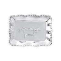 Giftables Organic Pearl Rectangular Engraved Tray - girlfriends, | Bone & Brass