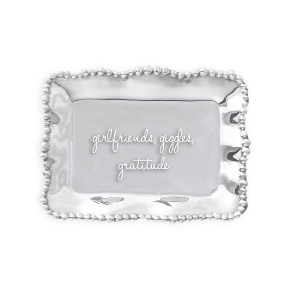 Giftables Organic Pearl Rectangular Engraved Tray - girlfriends,