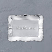 Giftables Pearl Denisse Rectangular Engraved Tray "Bless this home"