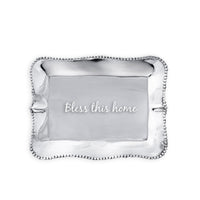 Giftables Pearl Denisse Rectangular Engraved Tray "Bless this home"