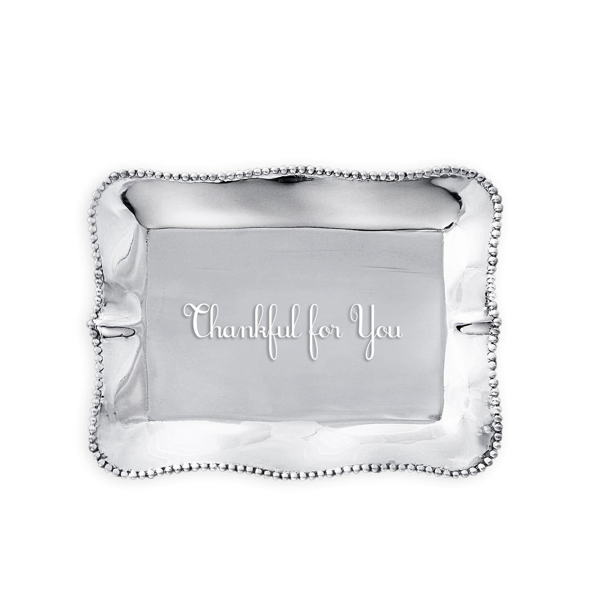 Silver "Thankful for You" Decorative Tray | Bone & Brass