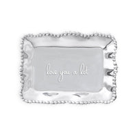 Giftables Organic Pearl Rectangular Engraved Tray - love you lot | Bone & Brass