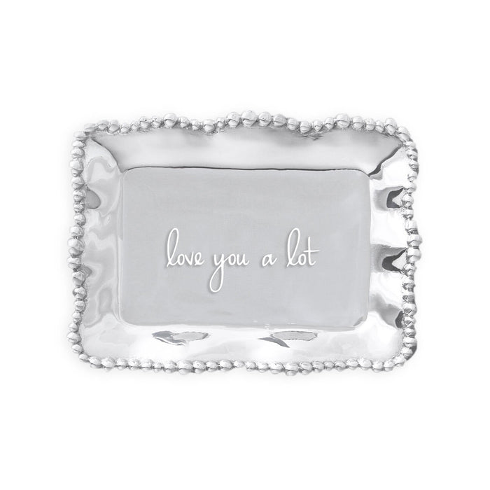 Giftables Organic Pearl Rectangular Engraved Tray - love you lot | Bone & Brass