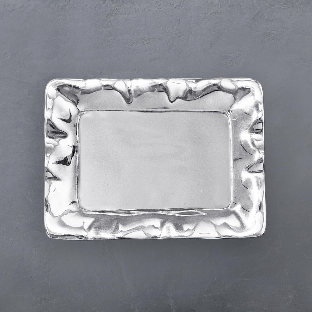 Giftables Organic Pearl Rectangular Engraved Tray - Friends till end - Tray Top View | Bone & Brass