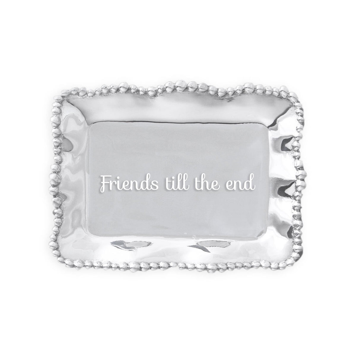 Giftables Organic Pearl Rectangular Engraved Tray - Friends till end | Bone & Brass