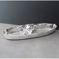 Soho Silver Deep Oval Chip & Dip Serving Platter - Set Detail | Bone & Brass