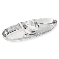 Soho Silver Deep Oval Chip & Dip Serving Platter | Bone & Brass