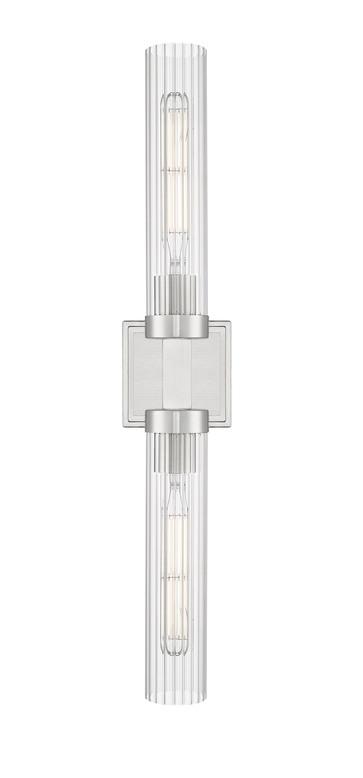 Brushed Nickel Fluted Glass Wall Sconce