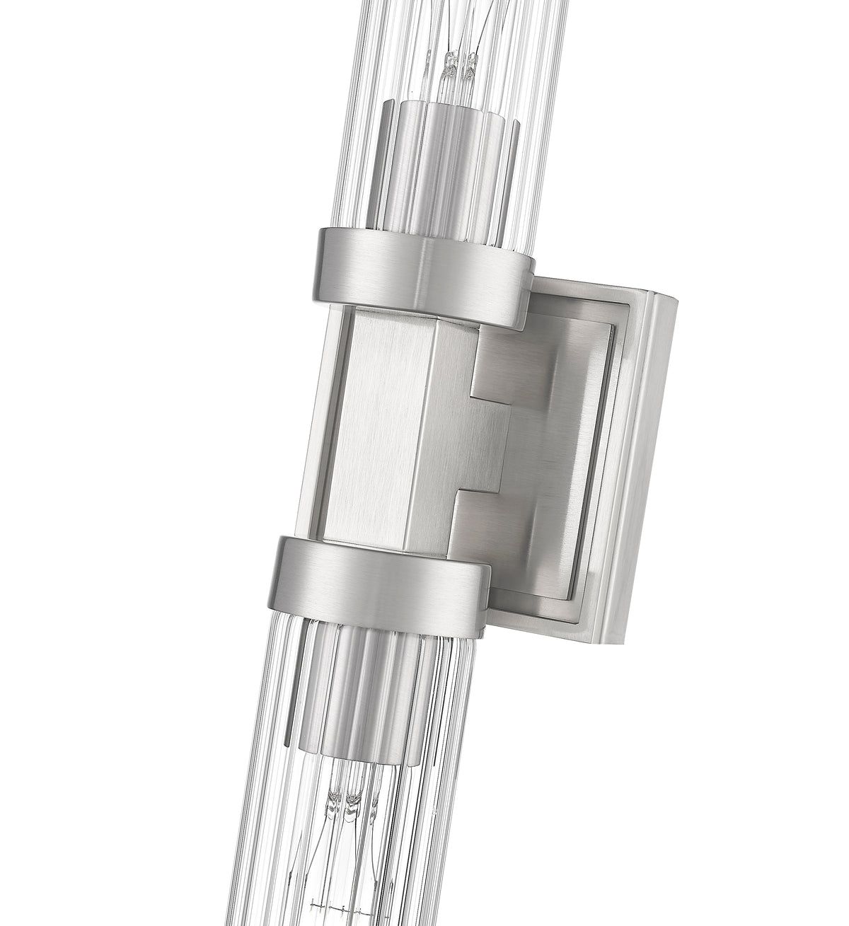 Brushed Nickel Fluted Glass Wall Sconce