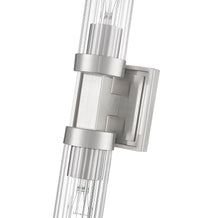 Brushed Nickel Fluted Glass Wall Sconce