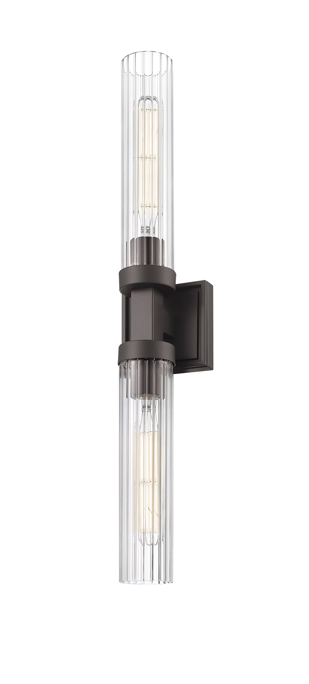 Bronze Fluted Glass Wall Sconce