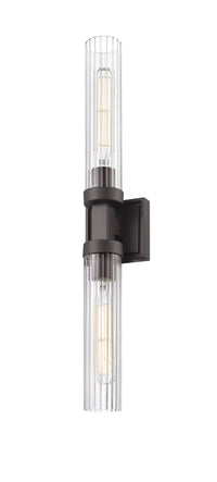 Bronze Fluted Glass Wall Sconce