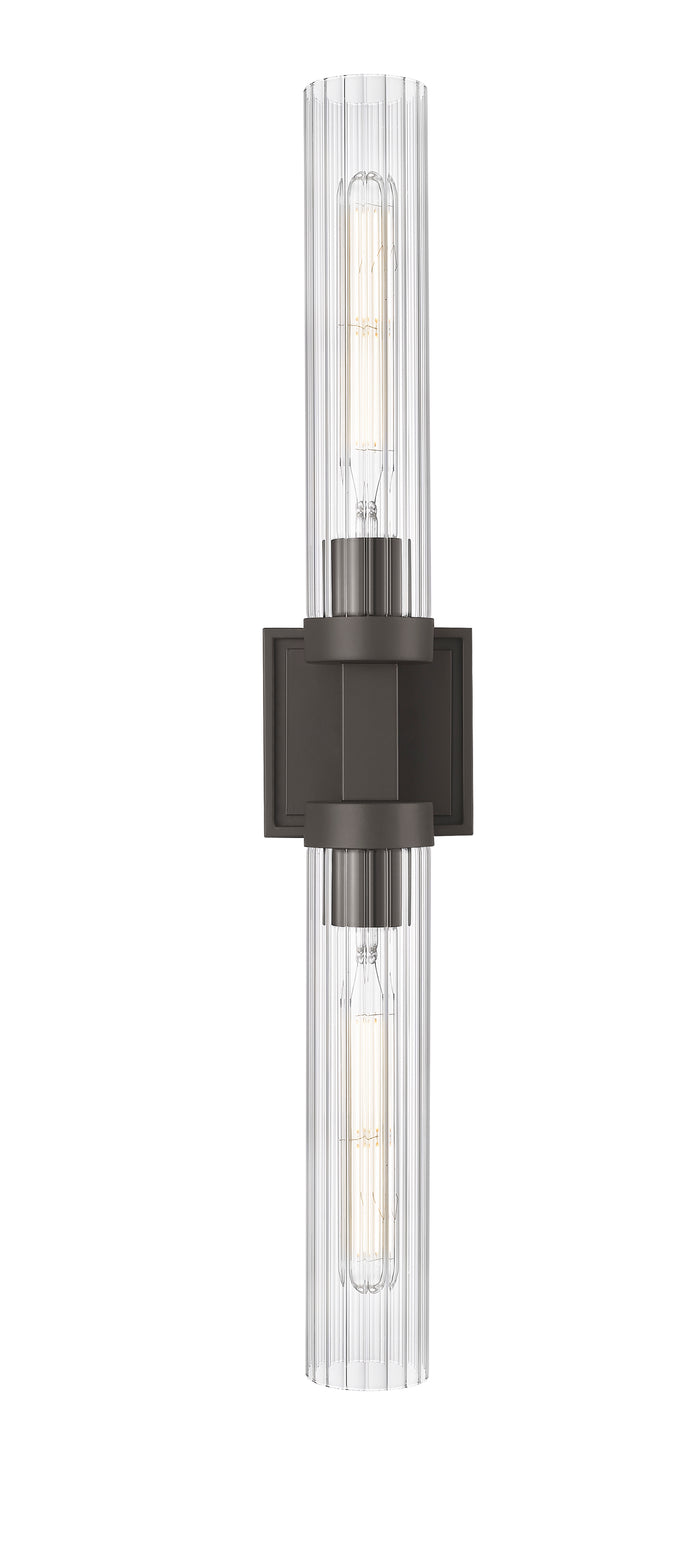 Bronze Fluted Glass Wall Sconce
