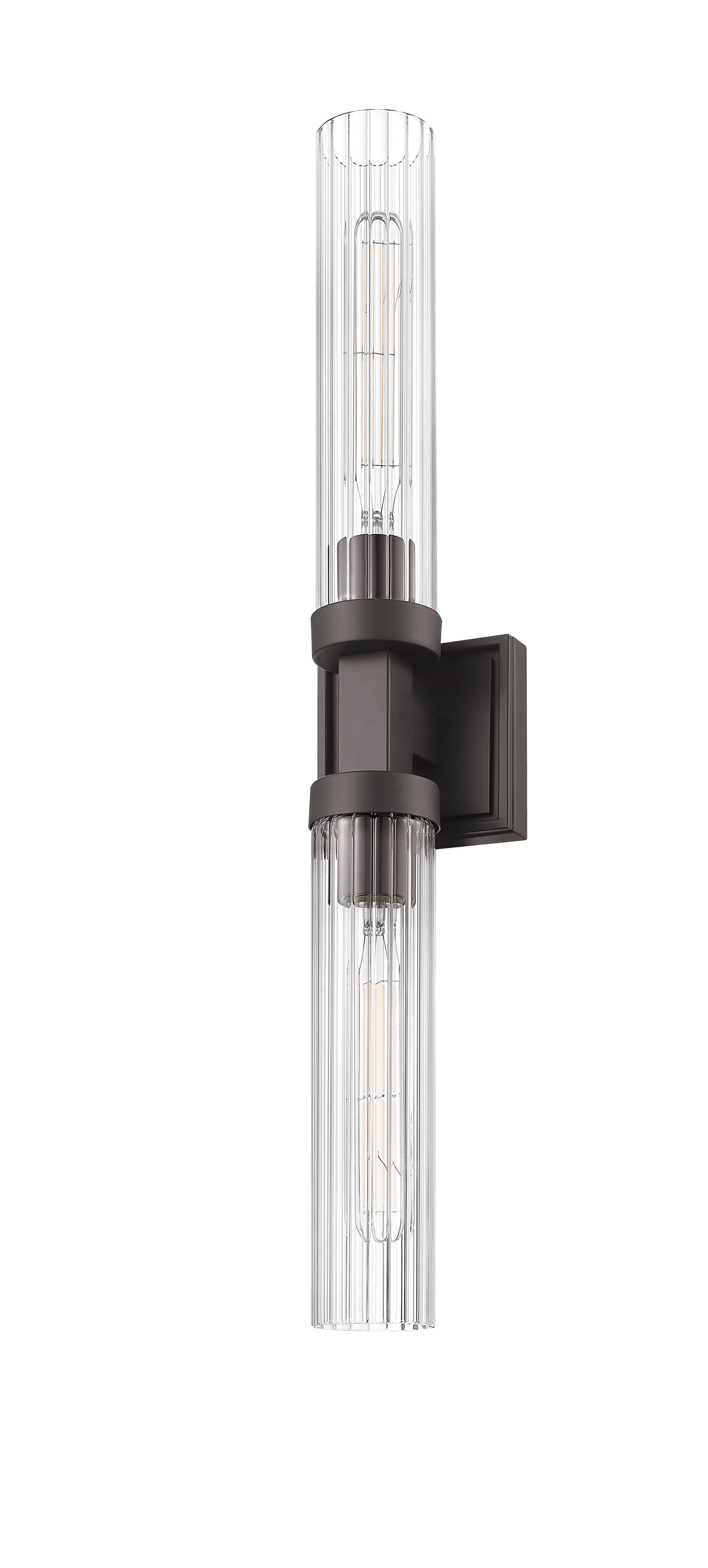 Bronze Fluted Glass Wall Sconce