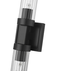 Matte Black Fluted Glass Wall Sconce