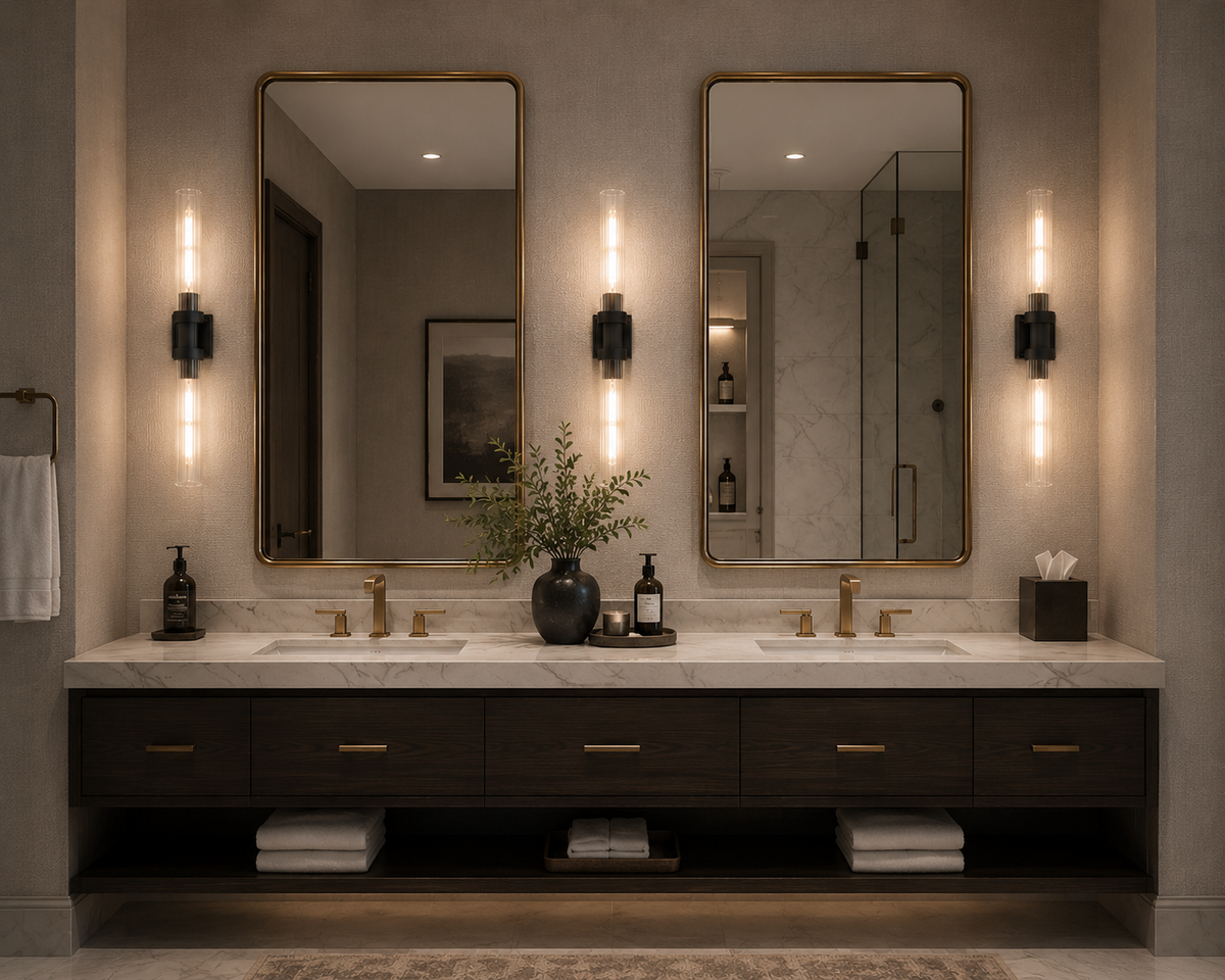 Matte Black Fluted Glass Wall Sconce