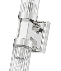 Polished Nickel Fluted Glass Wall Sconce