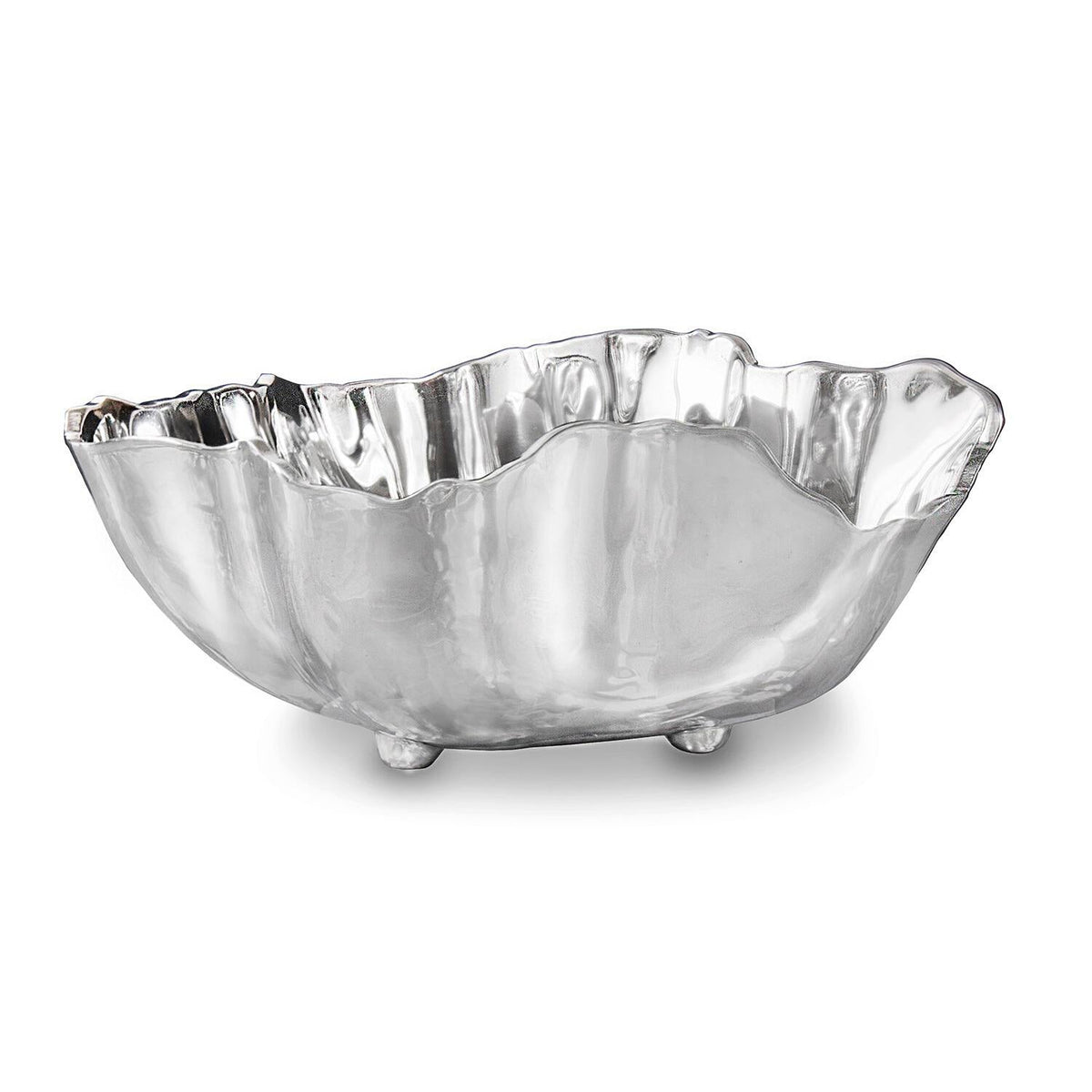Soho Silver Footed Organic Shape Large Bowl | Bone & Brass
