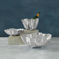 Soho Silver Footed Organic Shape Large Bowl - Bowl Side View | Bone & Brass