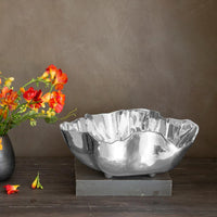 Soho Silver Footed Organic Shape Large Bowl - Bowl Detail | Bone & Brass