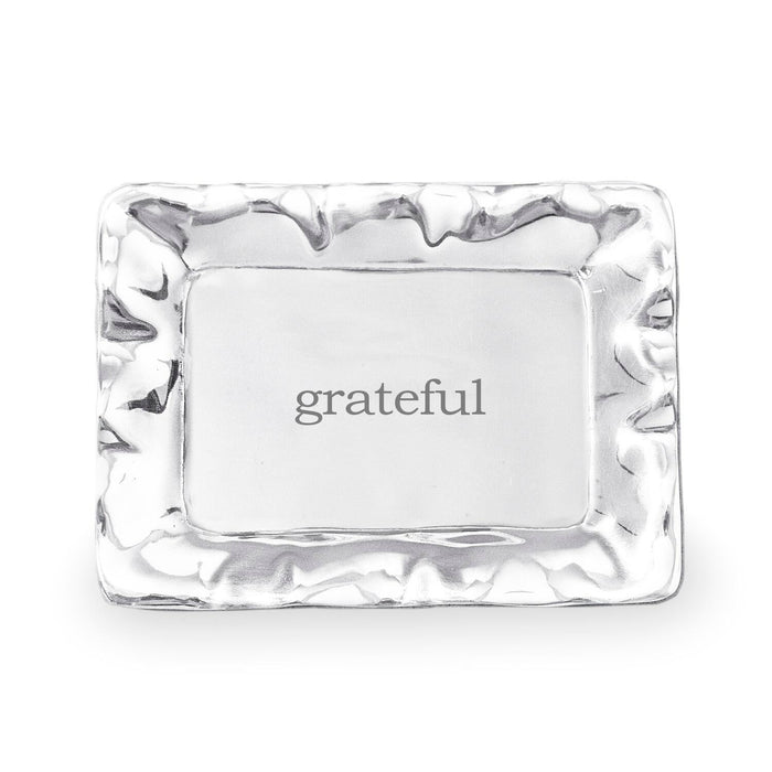 Giftables Vento Rectangular Engraved Tray ("grateful") | Bone & Brass