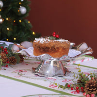 Silver Pedestal Vento Olanes Cake Plate - Platter Top View | Bone & Brass