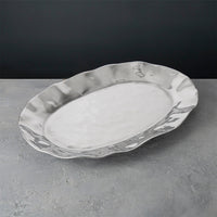 Soho Silver Large Oval Serving Platter - Platter Top View | Bone & Brass