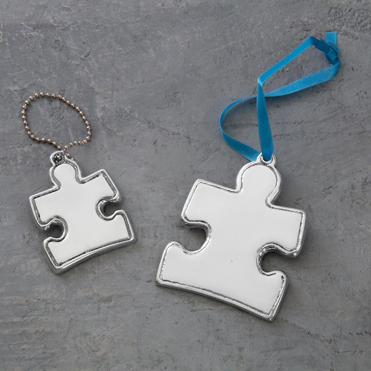 Silver Holiday Autism Ornament - Detail View | Bone & Brass