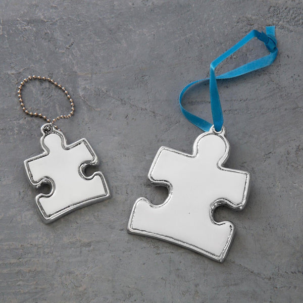 Silver Holiday Autism Ornament - Detail View | Bone & Brass