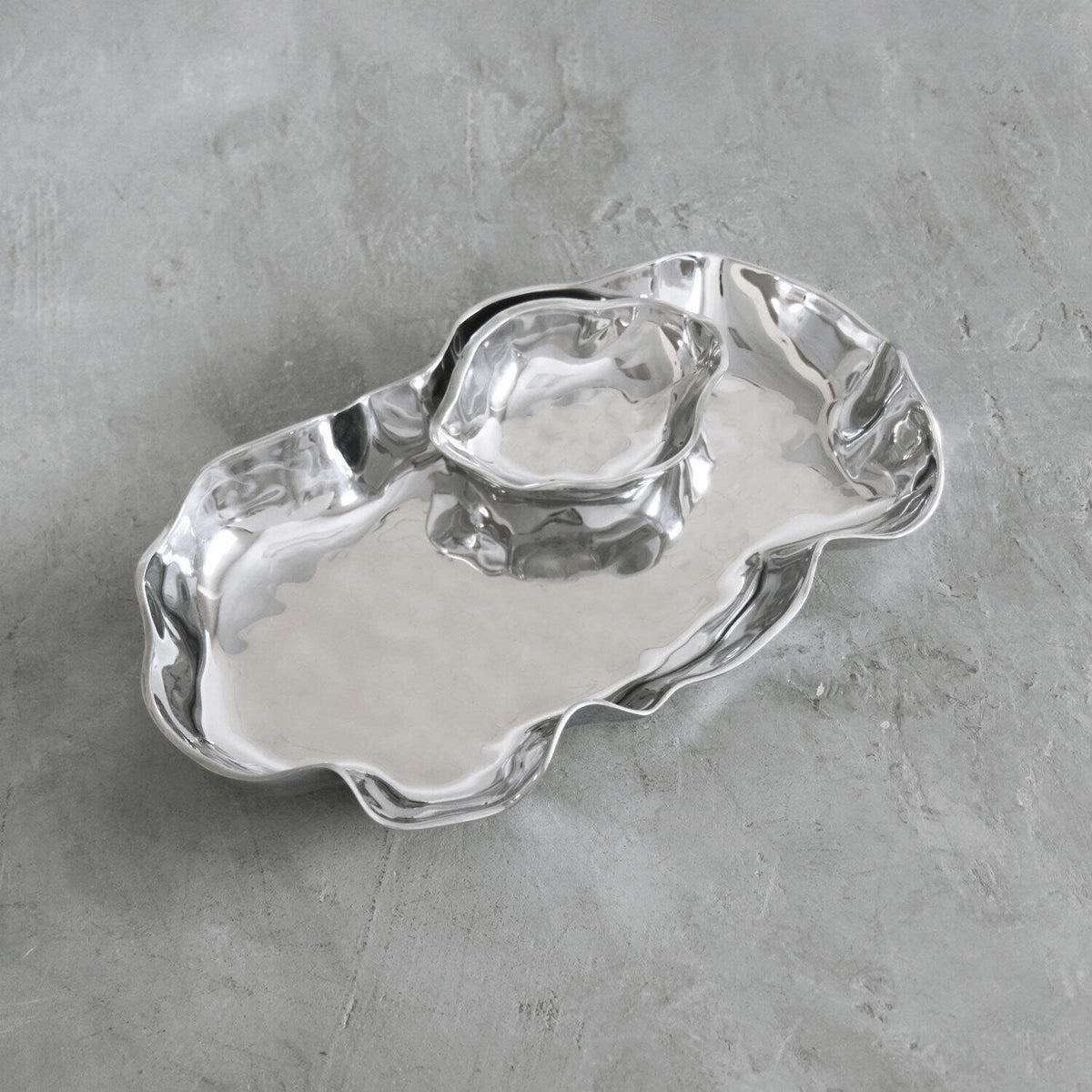 Soho Silver Onyx Chip & Dip Set - Bowl Detail | Bone & Brass