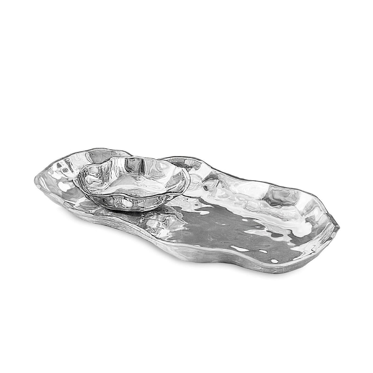 Soho Silver Onyx Chip & Dip Set | Bone & Brass