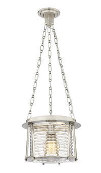 Brushed Nickel Cape Harbor Glass Pendant