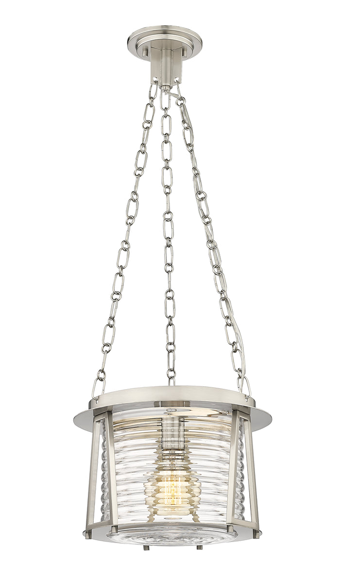 Brushed Nickel Cape Harbor Glass Pendant